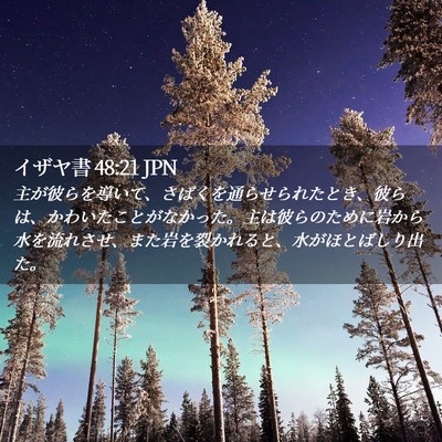 Picture 02 - イザヤ書 48:21 JPN - 主が彼らを導いて、さばくを通らせ - Bible Verse Picture