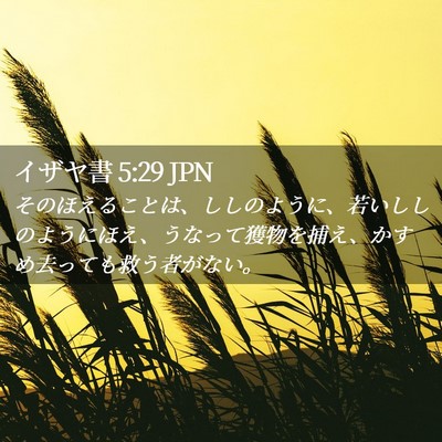 Picture 02 - イザヤ書 5:29 JPN - そのほえることは、ししのように、 - Bible Verse Picture
