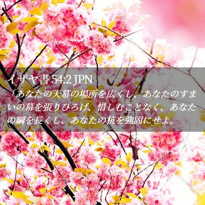 Picture 02 - イザヤ書 54:2 JPN - 「あなたの天幕の場所を広くし、あ - Bible Verse Picture