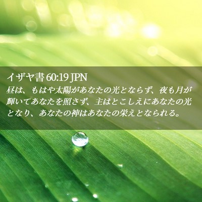 Picture 02 - イザヤ書 60:19 JPN - 昼は、もはや太陽があなたの光とな - Bible Verse Picture