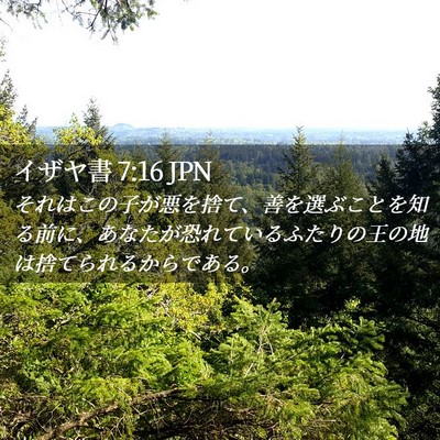 Picture 02 - イザヤ書 7:16 JPN - それはこの子が悪を捨て、善を選ぶ - Bible Verse Picture