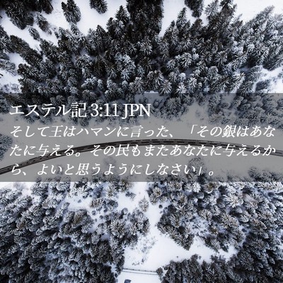 Picture 02 - エステル記 3:11 JPN - そして王はハマンに言った、「その - Bible Verse Picture