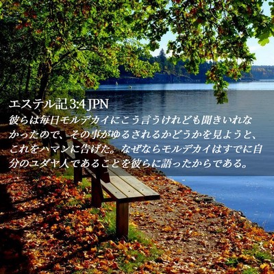 Picture 02 - エステル記 3:4 JPN - 彼らは毎日モルデカイにこう言うけ - Bible Verse Picture
