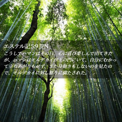 Picture 02 - エステル記 5:9 JPN - こうしてハマンはその日、心に喜び - Bible Verse Picture