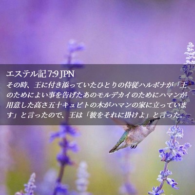 Picture 02 - エステル記 7:9 JPN - その時、王に付き添っていたひとり - Bible Verse Picture