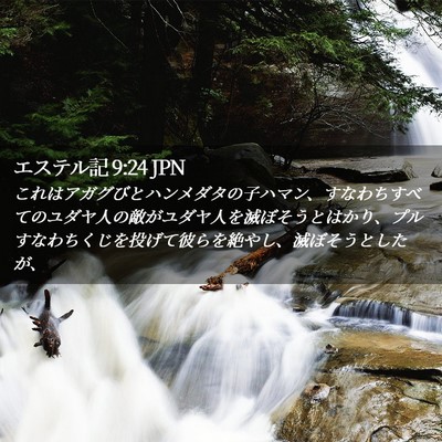 Picture 02 - エステル記 9:24 JPN - これはアガグびとハンメダタの子ハ - Bible Verse Picture