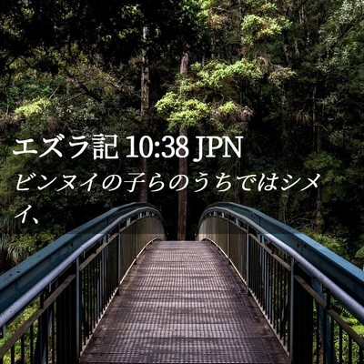 Picture 02 - エズラ記 10:38 JPN - ビンヌイの子らのうちではシメイ、 - Bible Verse Picture