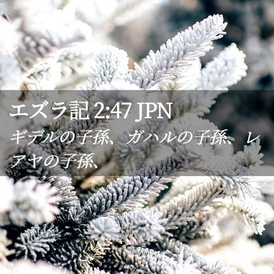 Picture 02 - エズラ記 2:47 JPN - ギデルの子孫、ガハルの子孫、レア - Bible Verse Picture