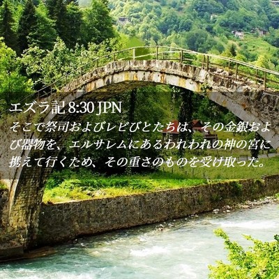 Picture 02 - エズラ記 8:30 JPN - そこで祭司およびレビびとたちは、 - Bible Verse Picture