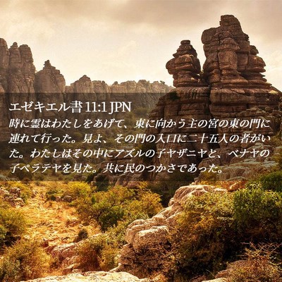 Picture 02 - エゼキエル書 11:1 JPN - 時に霊はわたしをあげて、東に向か - Bible Verse Picture
