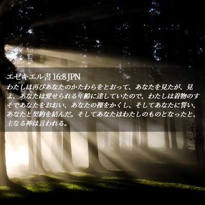 Picture 02 - エゼキエル書 16:8 JPN - わたしは再びあなたのかたわらをと - Bible Verse Picture