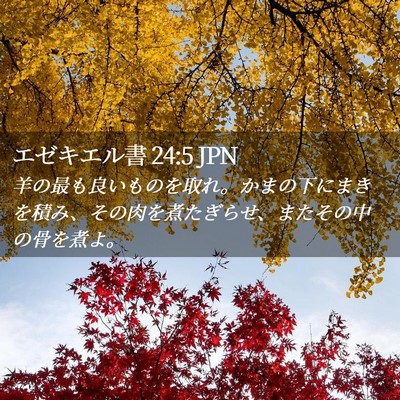 Picture 02 - エゼキエル書 24:5 JPN - 羊の最も良いものを取れ。かまの下 - Bible Verse Picture