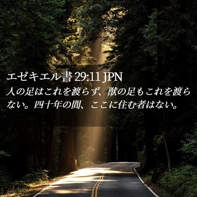 Picture 02 - エゼキエル書 29:11 JPN - 人の足はこれを渡らず、獣の足もこ - Bible Verse Picture
