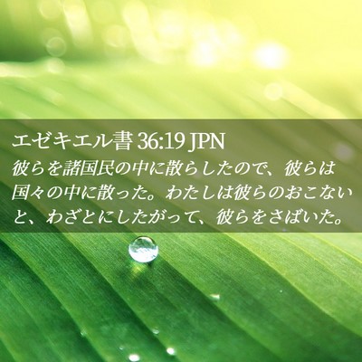 Picture 02 - エゼキエル書 36:19 JPN - 彼らを諸国民の中に散らしたので、 - Bible Verse Picture