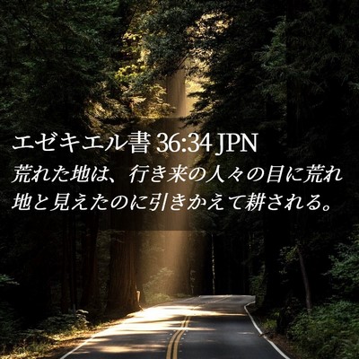 Picture 02 - エゼキエル書 36:34 JPN - 荒れた地は、行き来の人々の目に荒 - Bible Verse Picture