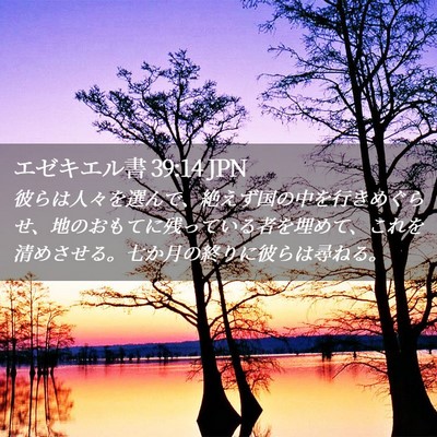 Picture 02 - エゼキエル書 39:14 JPN - 彼らは人々を選んで、絶えず国の中 - Bible Verse Picture