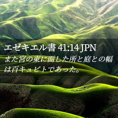 Picture 02 - エゼキエル書 41:14 JPN - また宮の東に面した所と庭との幅は - Bible Verse Picture
