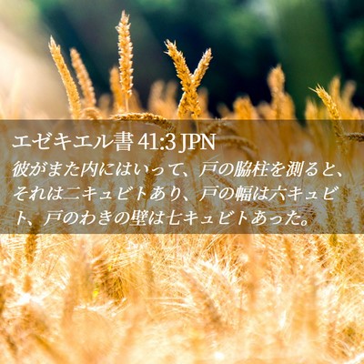 Picture 02 - エゼキエル書 41:3 JPN - 彼がまた内にはいって、戸の脇柱を - Bible Verse Picture