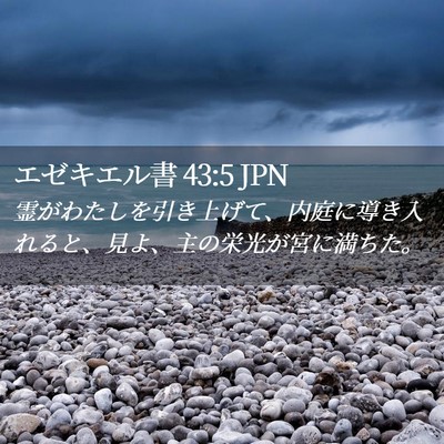 Picture 02 - エゼキエル書 43:5 JPN - 霊がわたしを引き上げて、内庭に導 - Bible Verse Picture