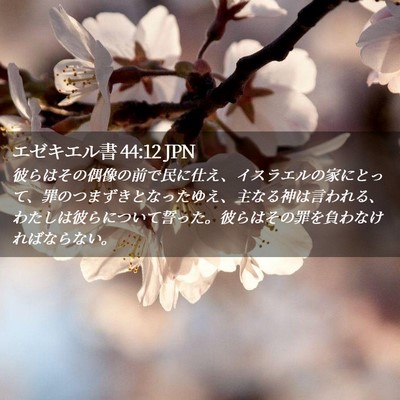 Picture 02 - エゼキエル書 44:12 JPN - 彼らはその偶像の前で民に仕え、イ - Bible Verse Picture