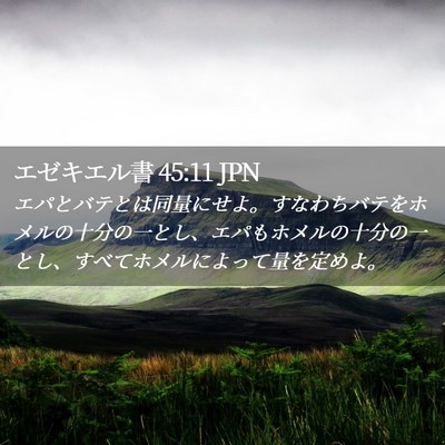 Picture 02 - エゼキエル書 45:11 JPN - エパとバテとは同量にせよ。すなわ - Bible Verse Picture