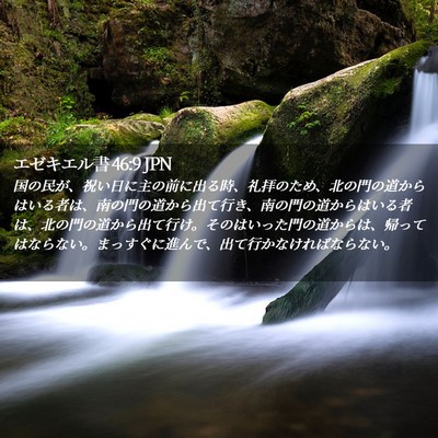 Picture 02 - エゼキエル書 46:9 JPN - 国の民が、祝い日に主の前に出る時 - Bible Verse Picture