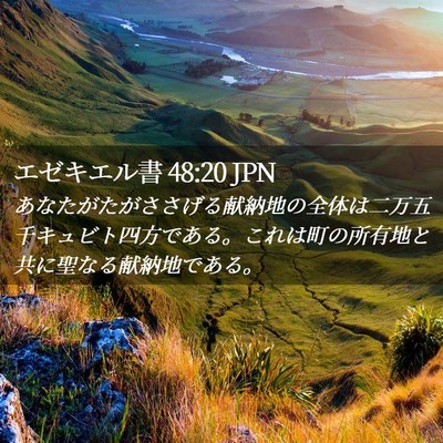 Picture 02 - エゼキエル書 48:20 JPN - あなたがたがささげる献納地の全体 - Bible Verse Picture