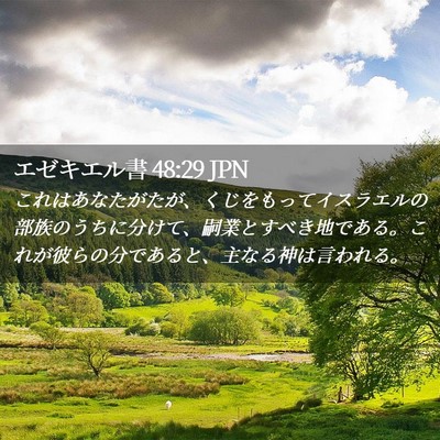 Picture 02 - エゼキエル書 48:29 JPN - これはあなたがたが、くじをもって - Bible Verse Picture