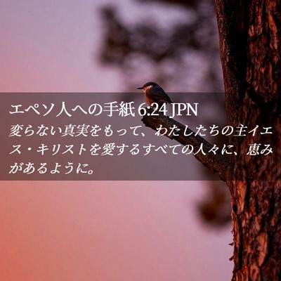Picture 02 - エペソ人への手紙 6:24 JPN - 変らない真実をもって、わたしたち - Bible Verse Picture