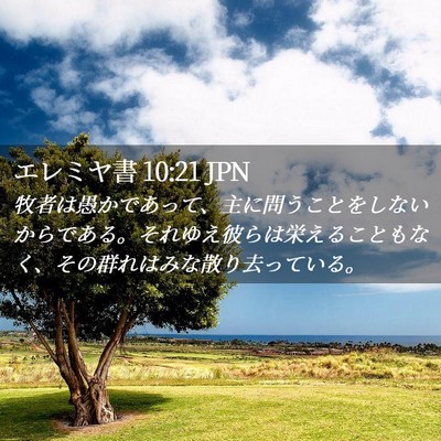 Picture 02 - エレミヤ書 10:21 JPN - 牧者は愚かであって、主に問うこと - Bible Verse Picture