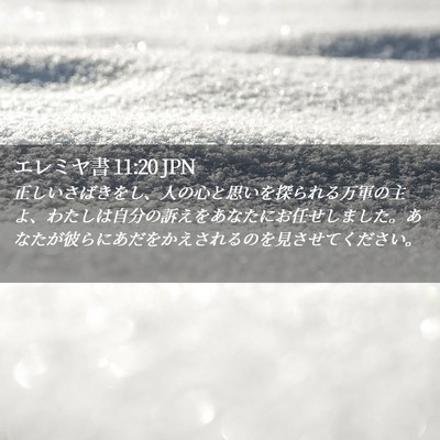 Picture 02 - エレミヤ書 11:20 JPN - 正しいさばきをし、人の心と思いを - Bible Verse Picture