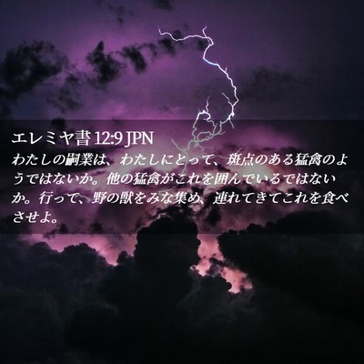 Picture 02 - エレミヤ書 12:9 JPN - わたしの嗣業は、わたしにとって、 - Bible Verse Picture