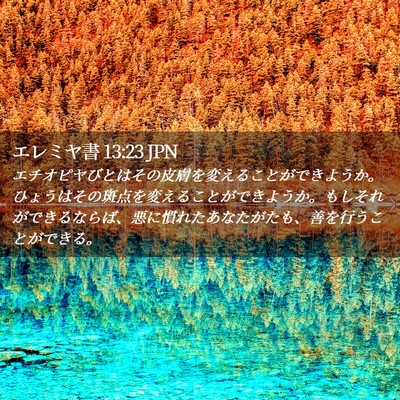 Picture 02 - エレミヤ書 13:23 JPN - エチオピヤびとはその皮膚を変える - Bible Verse Picture
