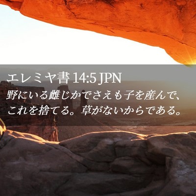Picture 02 - エレミヤ書 14:5 JPN - 野にいる雌じかでさえも子を産んで - Bible Verse Picture