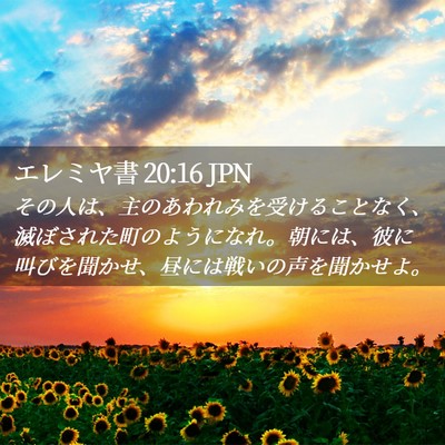 Picture 02 - エレミヤ書 20:16 JPN - その人は、主のあわれみを受けるこ - Bible Verse Picture