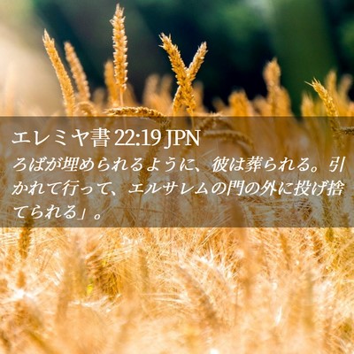 Picture 02 - エレミヤ書 22:19 JPN - ろばが埋められるように、彼は葬ら - Bible Verse Picture