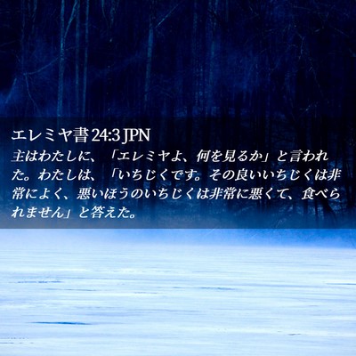 Picture 02 - エレミヤ書 24:3 JPN - 主はわたしに、「エレミヤよ、何を - Bible Verse Picture
