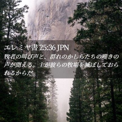 Picture 02 - エレミヤ書 25:36 JPN - 牧者の叫び声と、群れのかしらたち - Bible Verse Picture