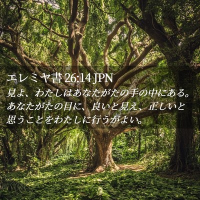 Picture 02 - エレミヤ書 26:14 JPN - 見よ、わたしはあなたがたの手の中 - Bible Verse Picture