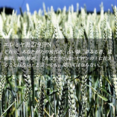 Picture 02 - エレミヤ書 27:9 JPN - それで、あなたがたの預言者、占い - Bible Verse Picture
