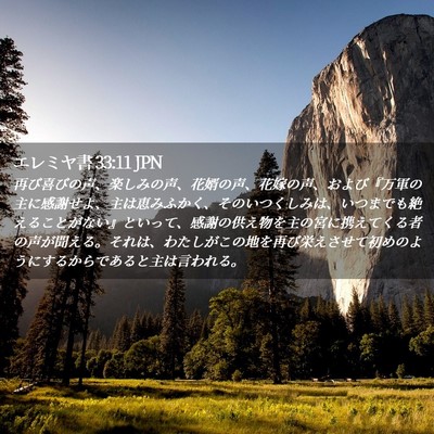 Picture 02 - エレミヤ書 33:11 JPN - 再び喜びの声、楽しみの声、花婿の - Bible Verse Picture