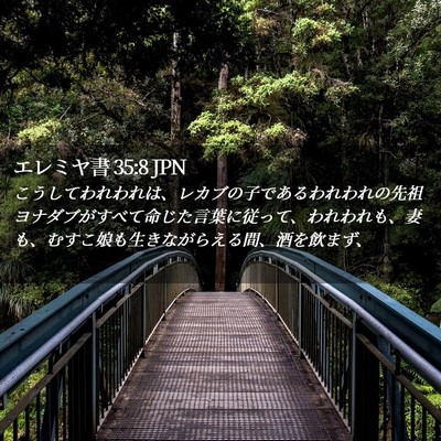 Picture 02 - エレミヤ書 35:8 JPN - こうしてわれわれは、レカブの子で - Bible Verse Picture