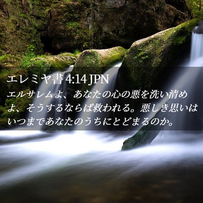 Picture 02 - エレミヤ書 4:14 JPN - エルサレムよ、あなたの心の悪を洗 - Bible Verse Picture