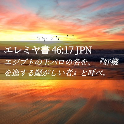 Picture 02 - エレミヤ書 46:17 JPN - エジプトの王パロの名を、『好機を - Bible Verse Picture