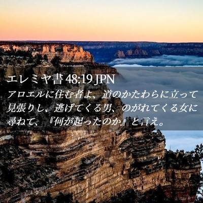 Picture 02 - エレミヤ書 48:19 JPN - アロエルに住む者よ、道のかたわら - Bible Verse Picture