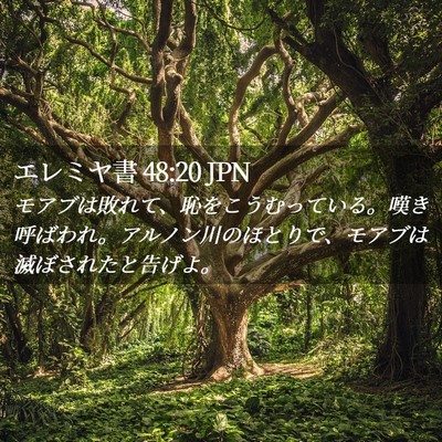 Picture 02 - エレミヤ書 48:20 JPN - モアブは敗れて、恥をこうむってい - Bible Verse Picture