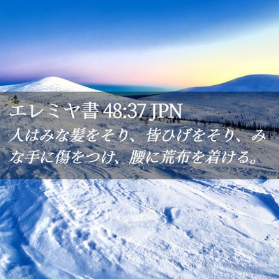 Picture 02 - エレミヤ書 48:37 JPN - 人はみな髪をそり、皆ひげをそり、 - Bible Verse Picture