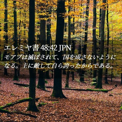 Picture 02 - エレミヤ書 48:42 JPN - モアブは滅ぼされて、国を成さない - Bible Verse Picture