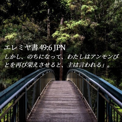 Picture 02 - エレミヤ書 49:6 JPN - しかし、のちになって、わたしはア - Bible Verse Picture