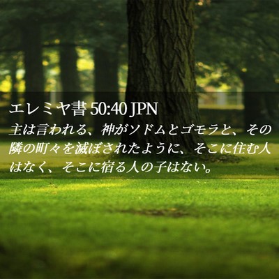 Picture 02 - エレミヤ書 50:40 JPN - 主は言われる、神がソドムとゴモラ - Bible Verse Picture